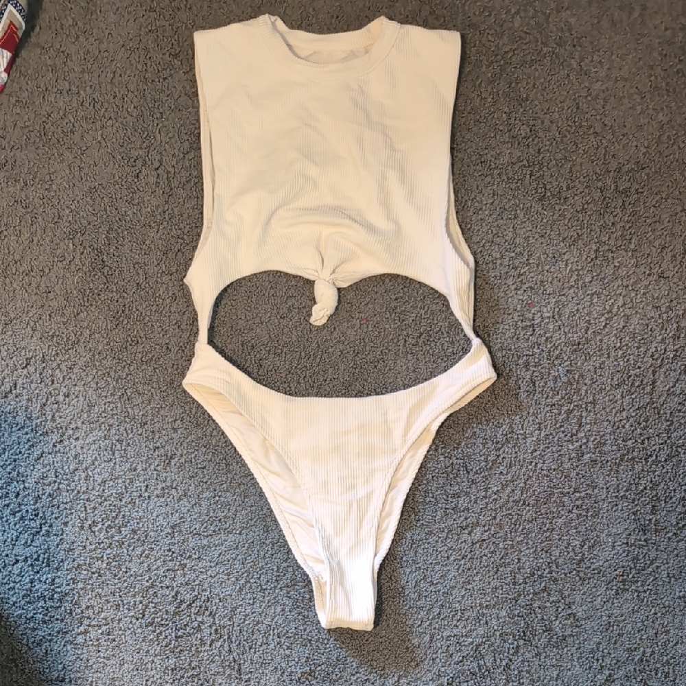 Frankies Bikinis Cream One Piece